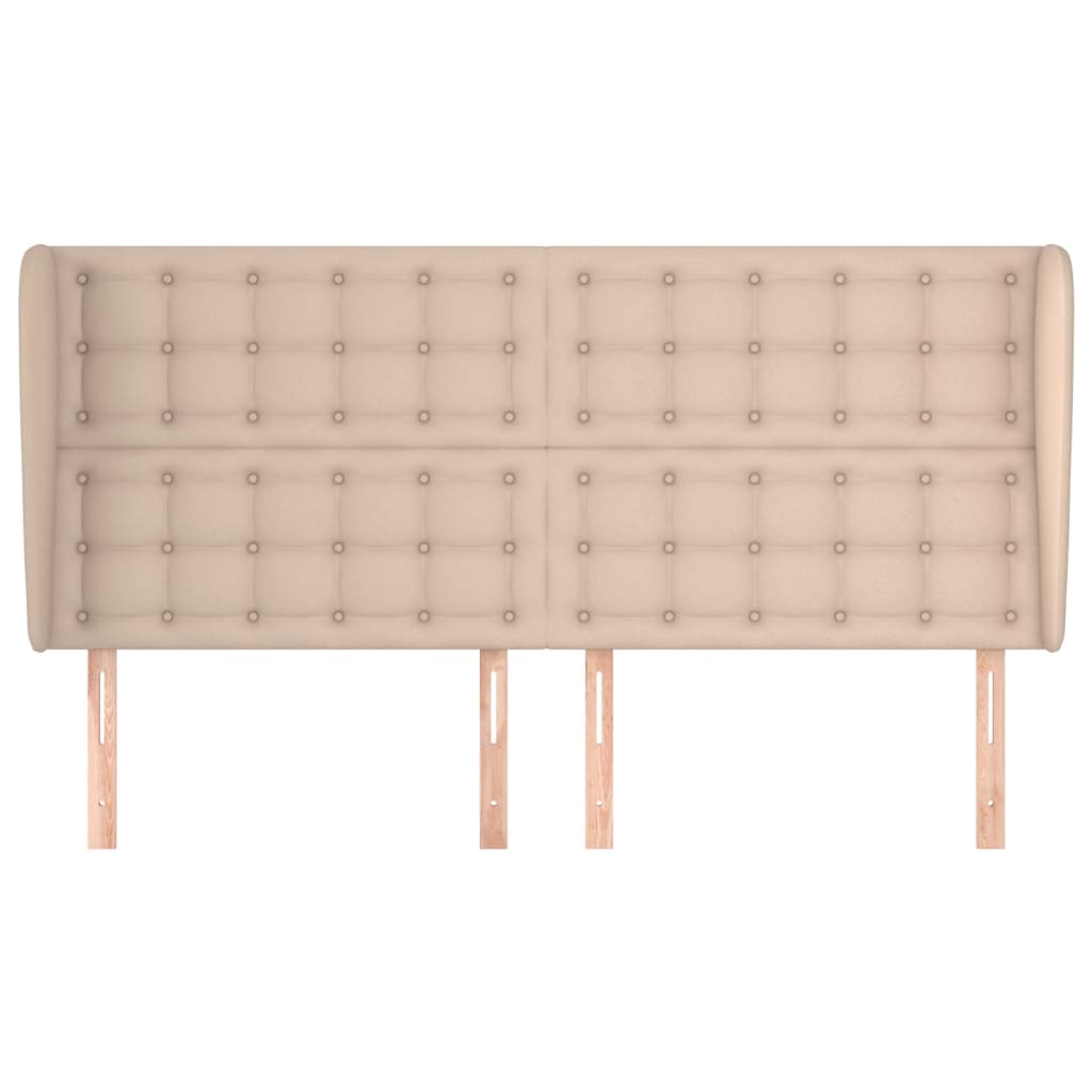 vidaXL Tăblie pat cu aripioare cappuccino 163x23x118/128 cm piele eco