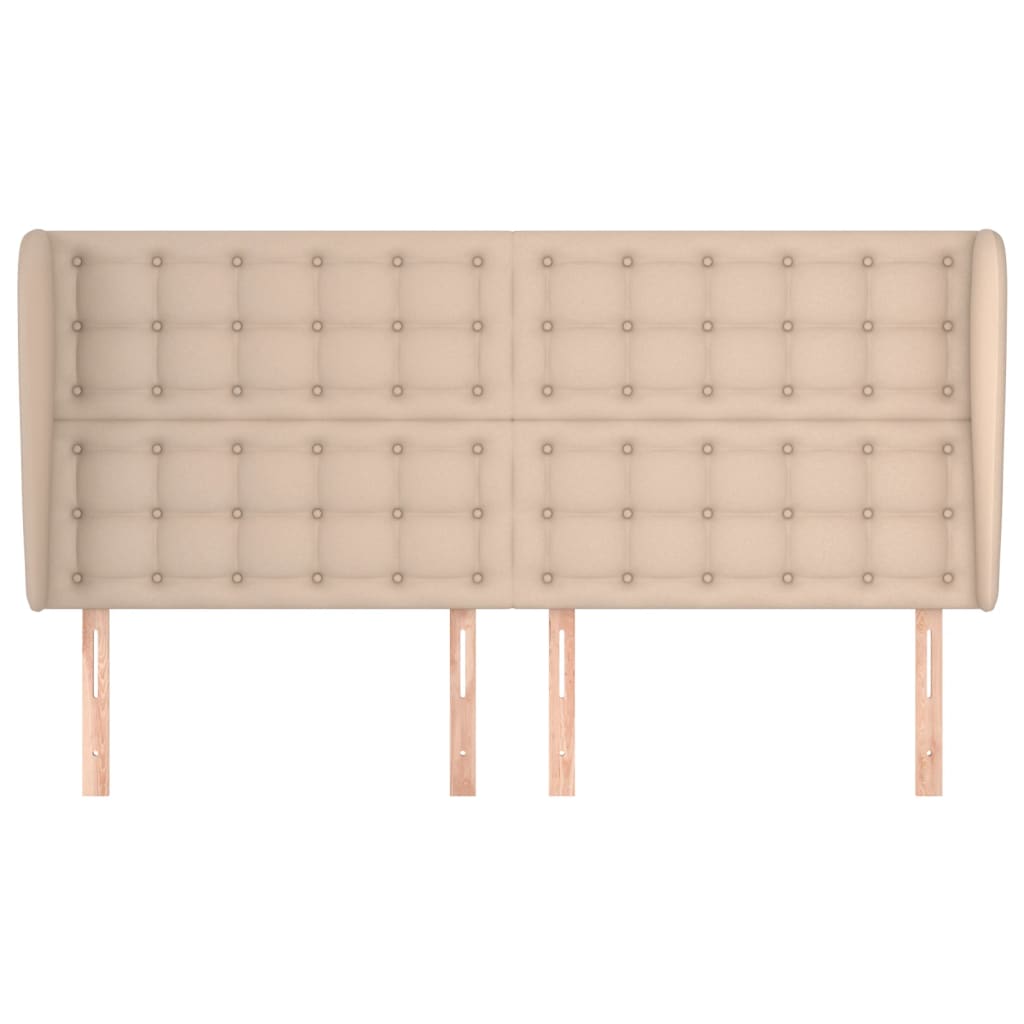 vidaXL Tăblie pat cu aripioare cappuccino 183x23x118/128 cm piele eco vidaXL Tăblie pat cu aripioare cappuccino 183x23x118/128 cm piele eco