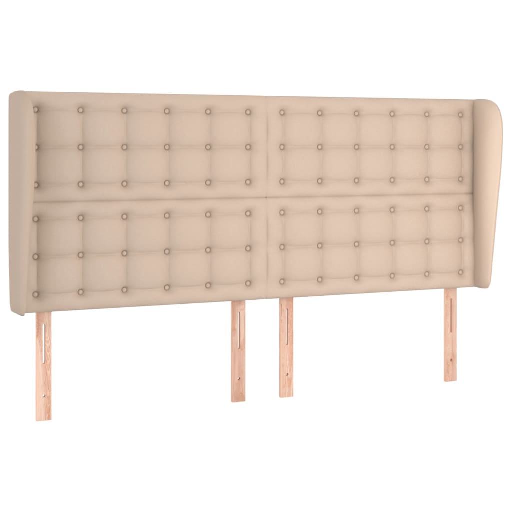 vidaXL Tăblie pat cu aripioare cappuccino 203x23x118/128 cm piele eco vidaXL Tăblie pat cu aripioare cappuccino 203x23x118/128 cm piele eco