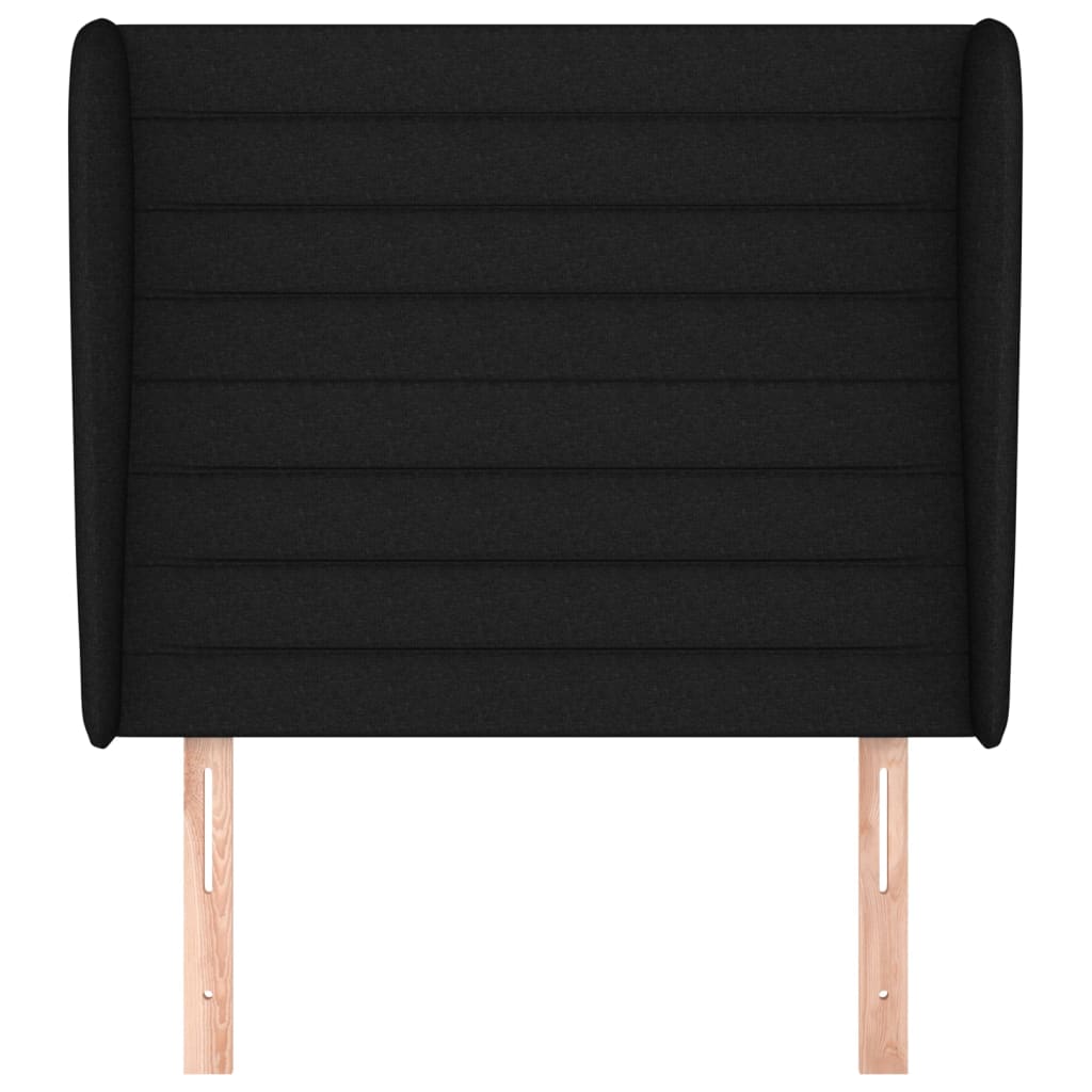 vidaXL Tăblie de pat cu aripioare, negru, 83x23x118/128 cm, textil