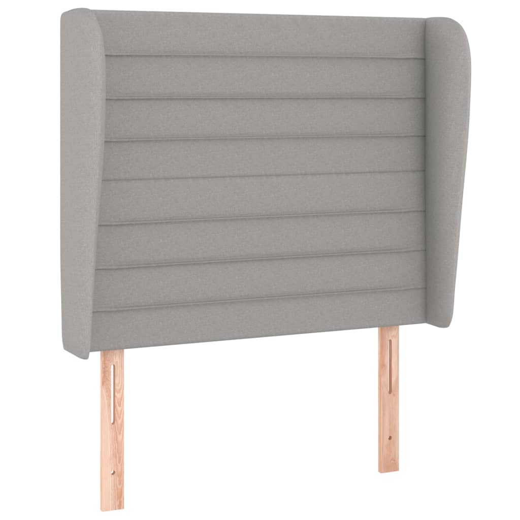 vidaXL Tăblie de pat cu aripioare gri deschis 103x23x118/128 cm textil