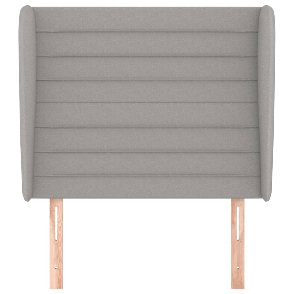 vidaXL Tăblie de pat cu aripioare gri deschis 103x23x118/128 cm textil