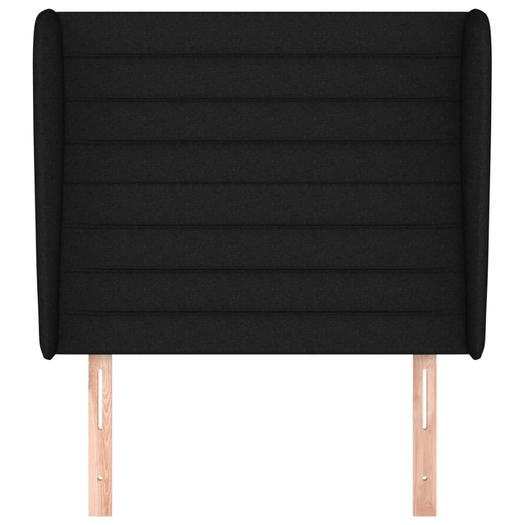 vidaXL Tăblie de pat cu aripioare, negru, 103x23x118/128 cm, textil