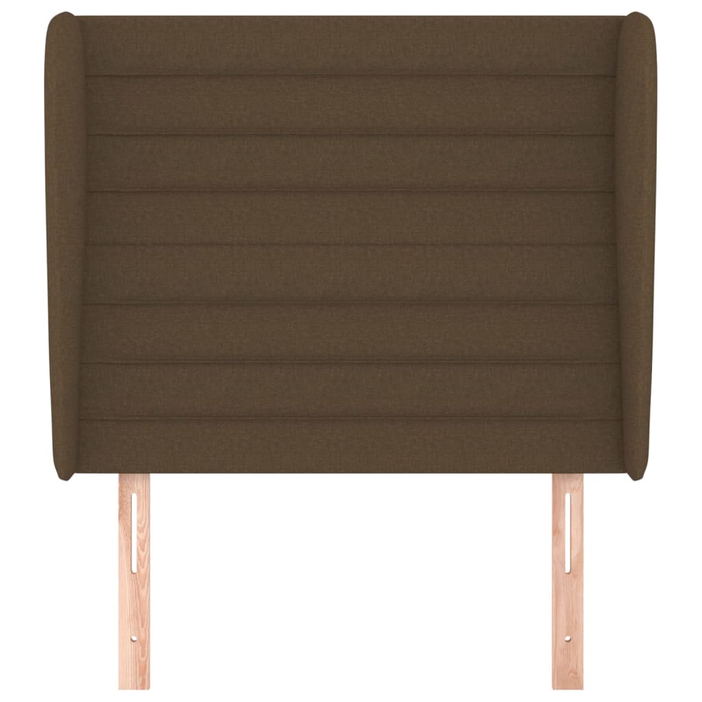 vidaXL Tăblie de pat cu aripioare maro închis 103x23x118/128 cm textil
