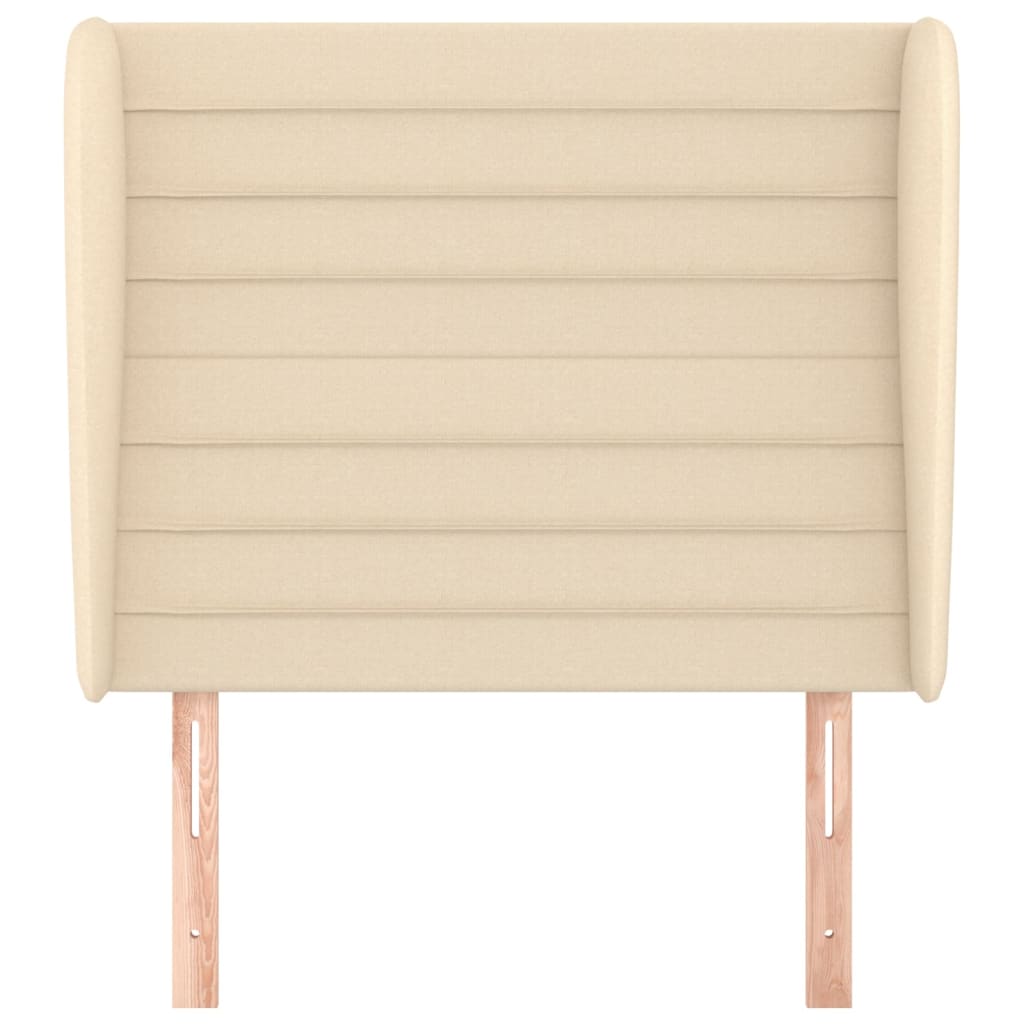 vidaXL Tăblie de pat cu aripioare, crem, 103x23x118/128 cm, textil