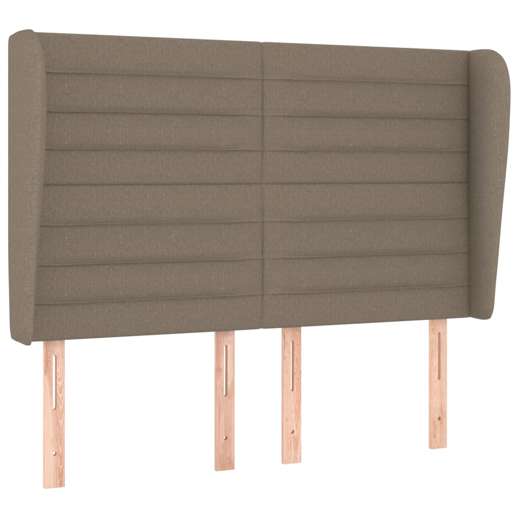 vidaXL Tăblie de pat cu aripioare gri taupe 147x23x118/128 cm textil