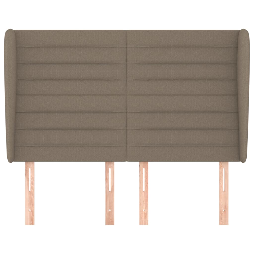 vidaXL Tăblie de pat cu aripioare gri taupe 147x23x118/128 cm textil