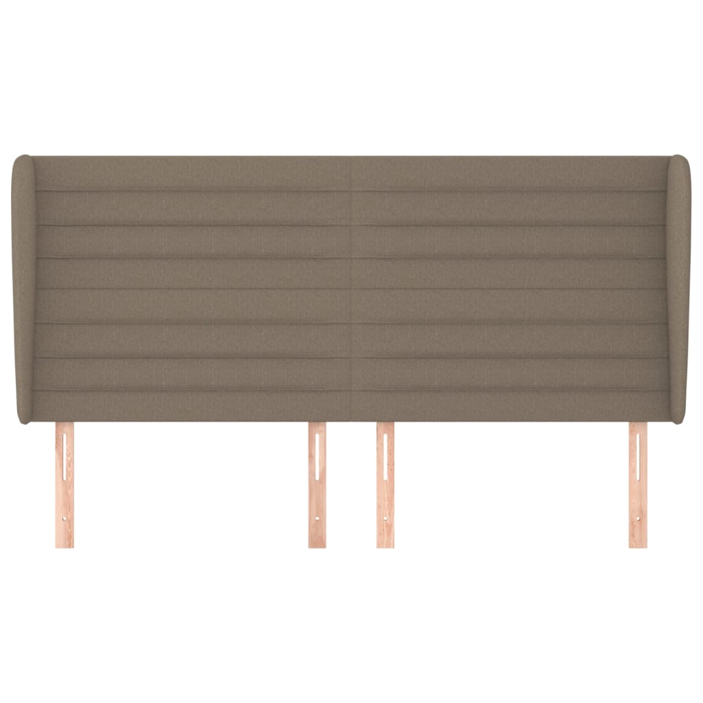 vidaXL Tăblie de pat cu aripioare gri taupe 163x23x118/128 cm textil