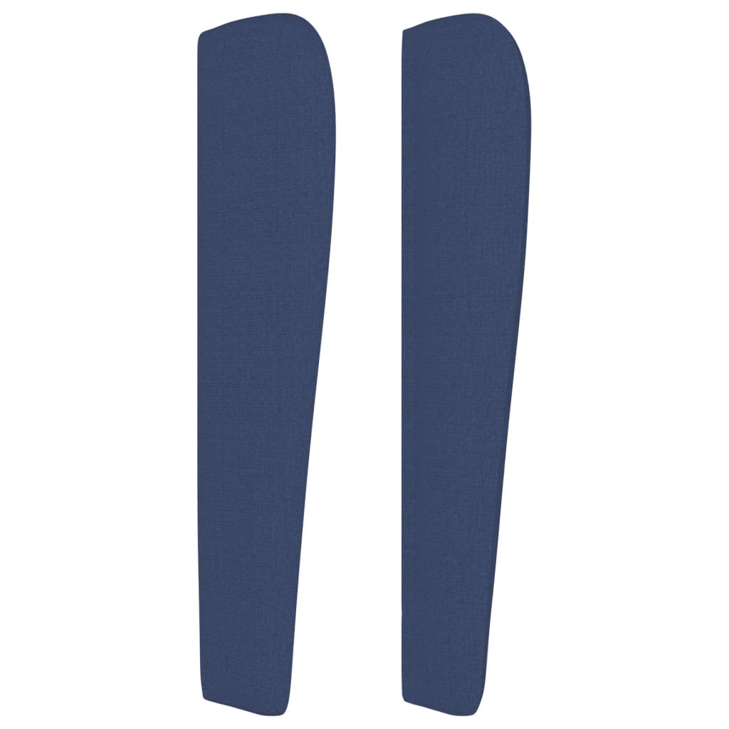 vidaXL Tăblie de pat cu aripioare, albastru, 163x23x118/128 cm, textil