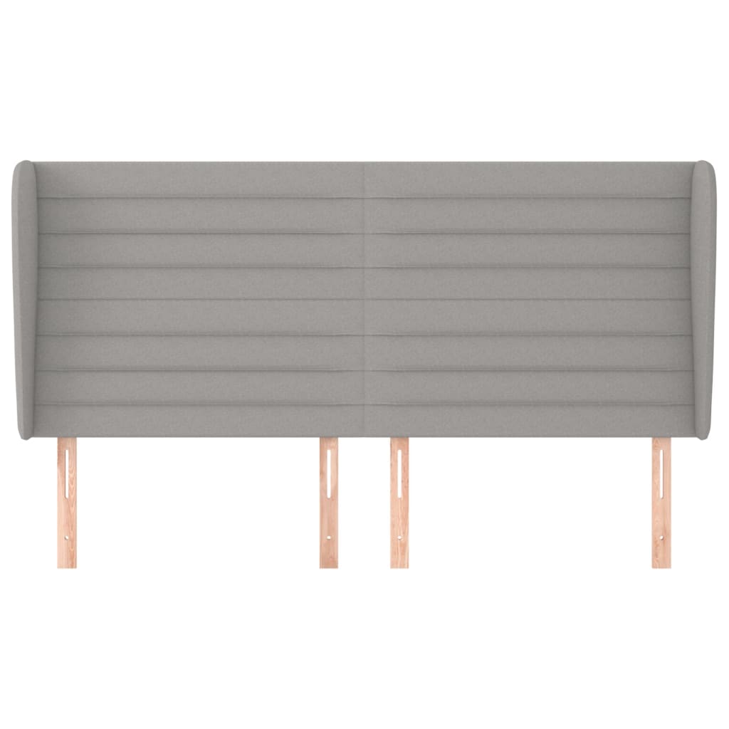 vidaXL Tăblie de pat cu aripioare gri deschis 203x23x118/128 cm textil