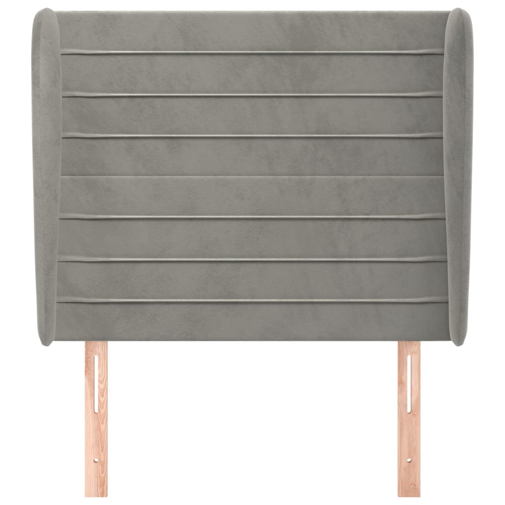 vidaXL Tăblie de pat cu aripioare gri deschis 83x23x118/128 cm catifea