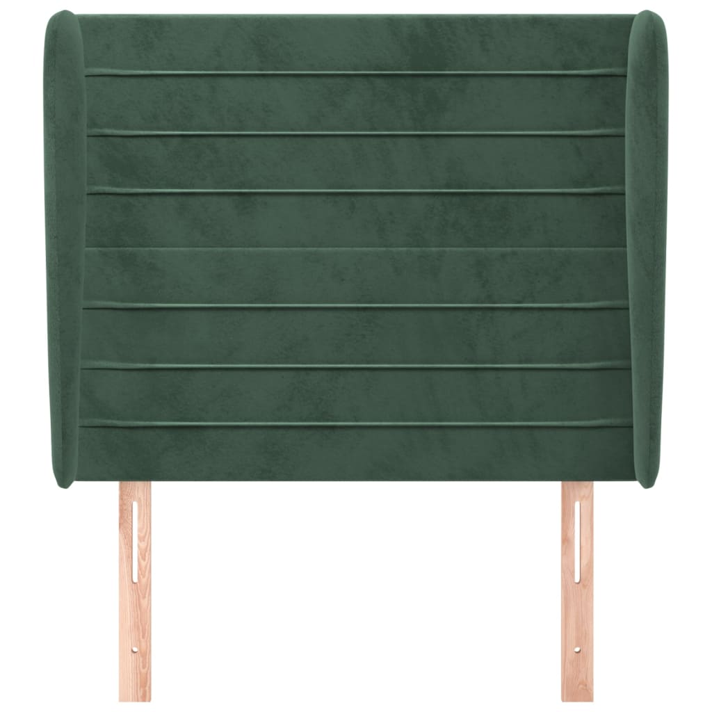 vidaXL Tăblie pat cu aripioare verde închis 83x23x118/128 cm catifea vidaXL Tăblie pat cu aripioare verde închis 83x23x118/128 cm catifea