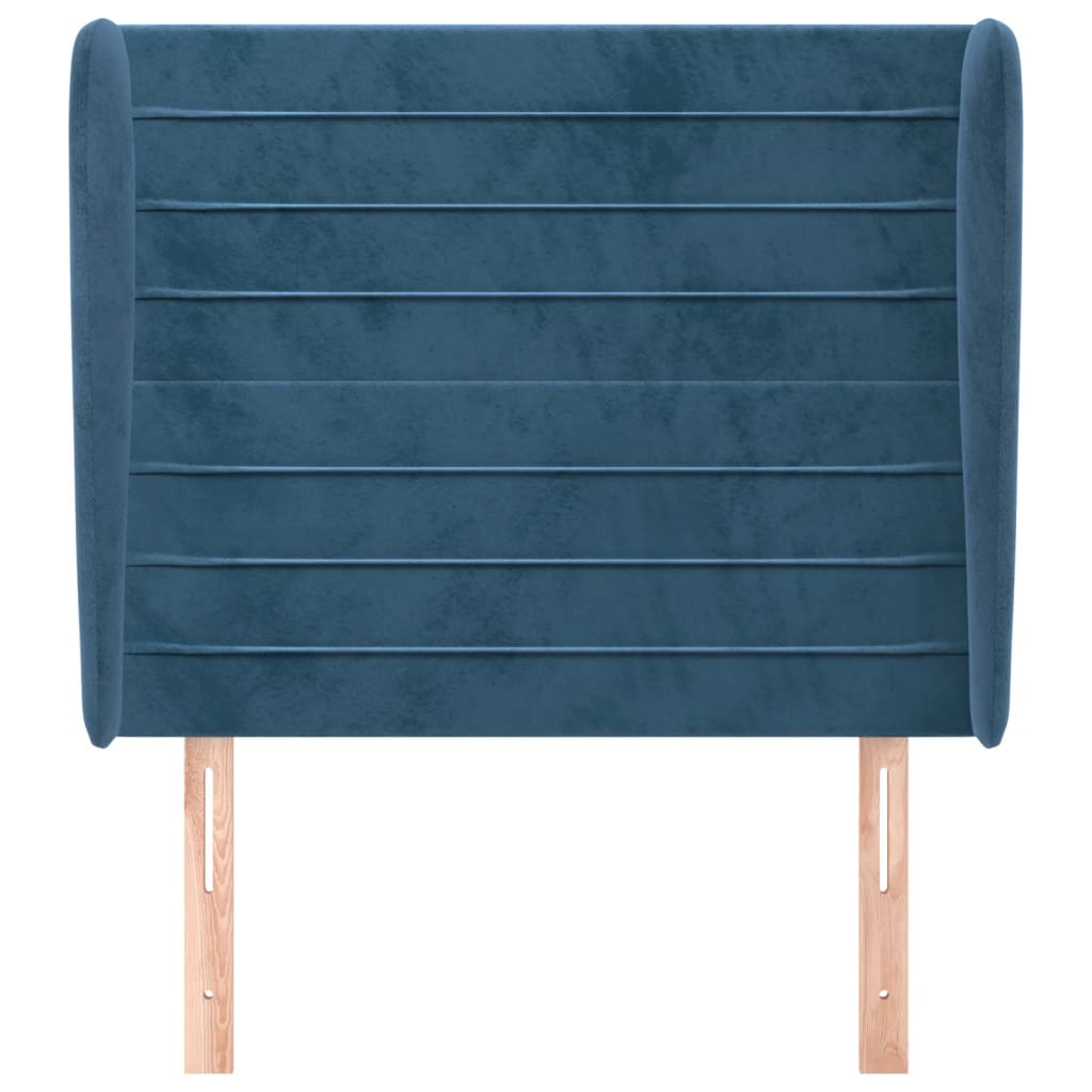 vidaXL Tăblie pat cu aripioare albastru închis 83x23x118/128cm catifea