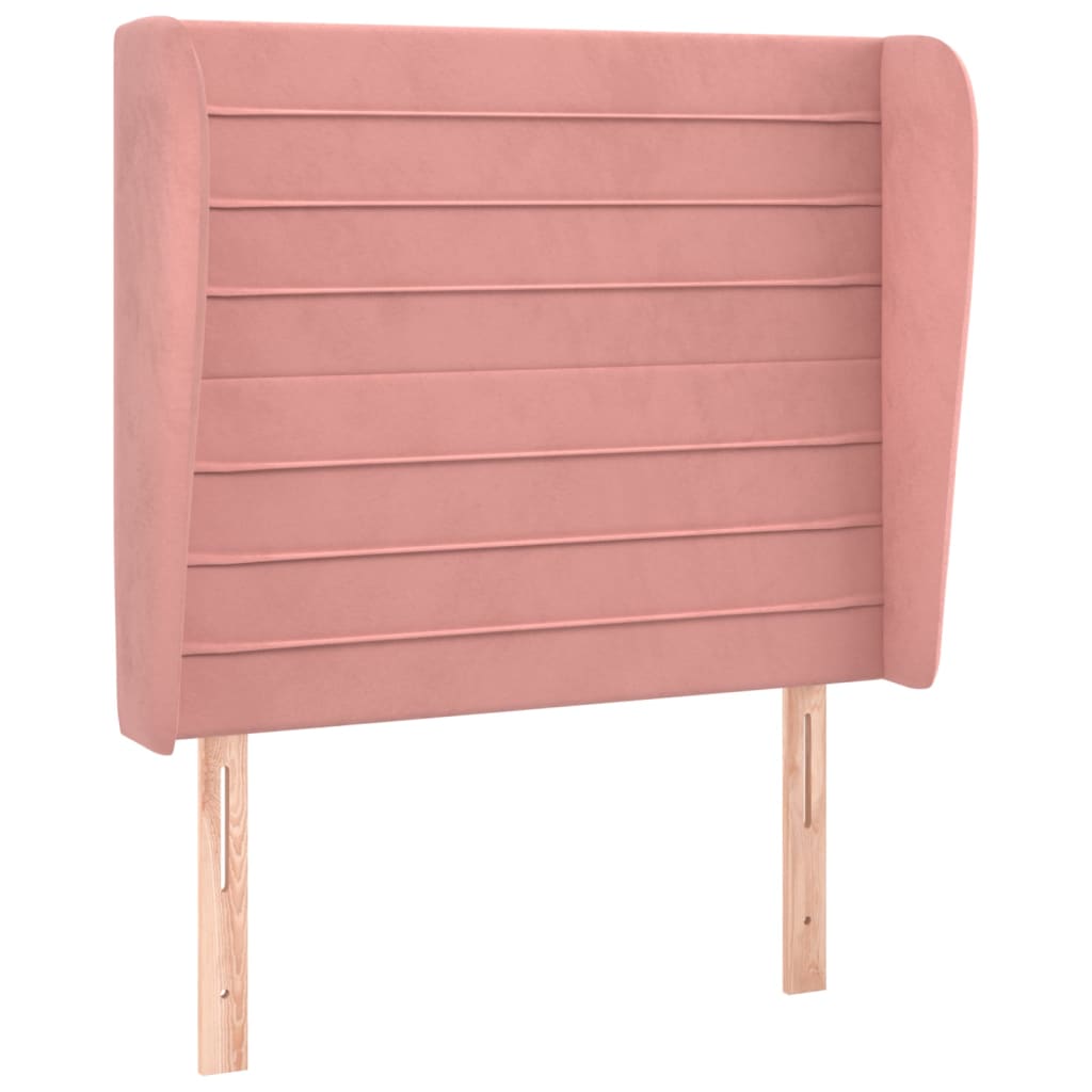 vidaXL Tăblie de pat cu aripioare, roz, 83x23x118/128 cm, catifea