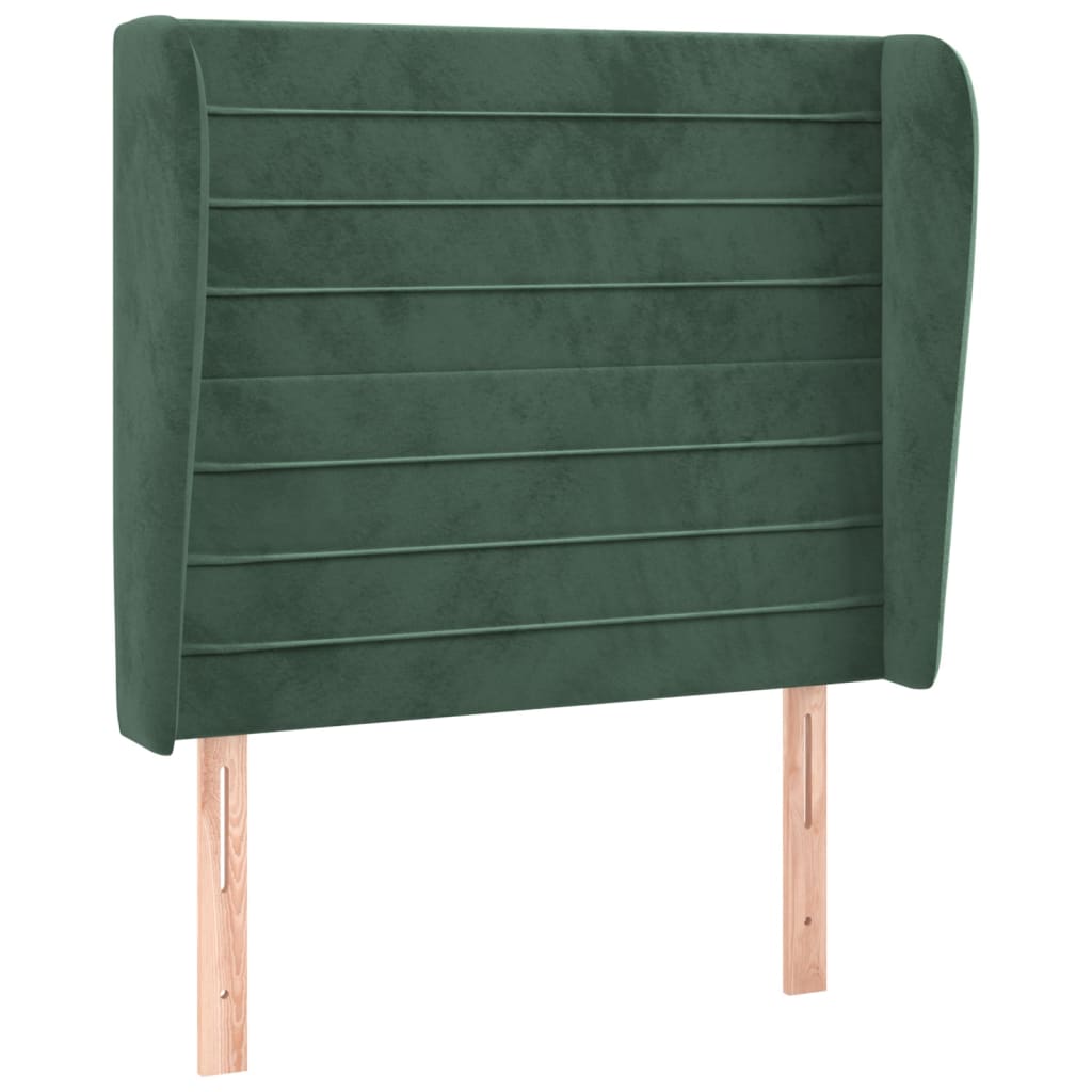 vidaXL Tăblie pat cu aripioare verde închis 103x23x118/128 cm catifea vidaXL Tăblie pat cu aripioare verde închis 103x23x118/128 cm catifea