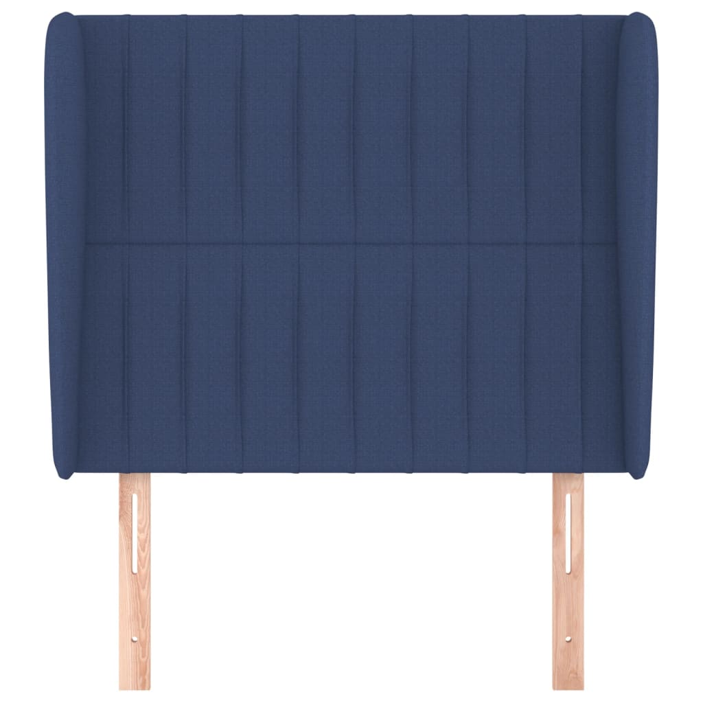 vidaXL Tăblie de pat cu aripioare, albastru, 83x23x118/128 cm, textil