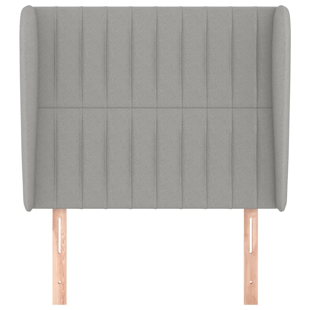 vidaXL Tăblie de pat cu aripioare gri deschis 93x23x118/128 cm textil