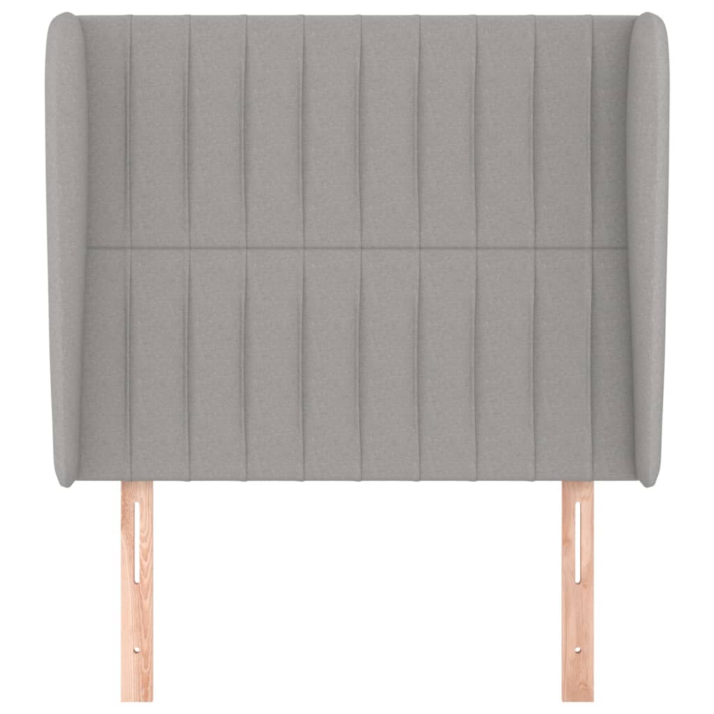 vidaXL Tăblie de pat cu aripioare gri deschis 103x23x118/128 cm textil