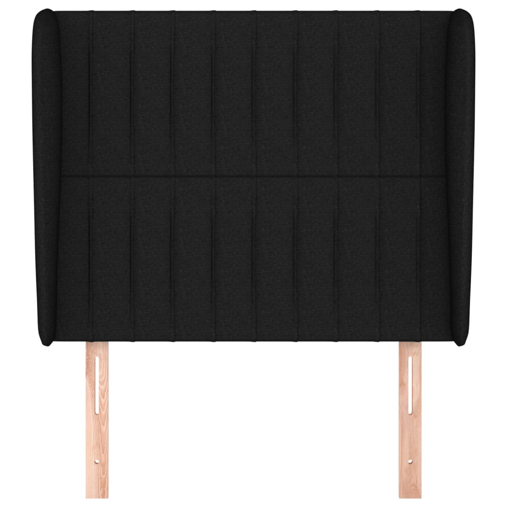 vidaXL Tăblie de pat cu aripioare, negru, 103x23x118/128 cm, textil