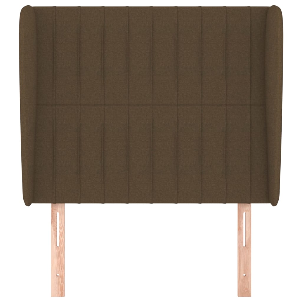 vidaXL Tăblie de pat cu aripioare maro închis 103x23x118/128 cm textil