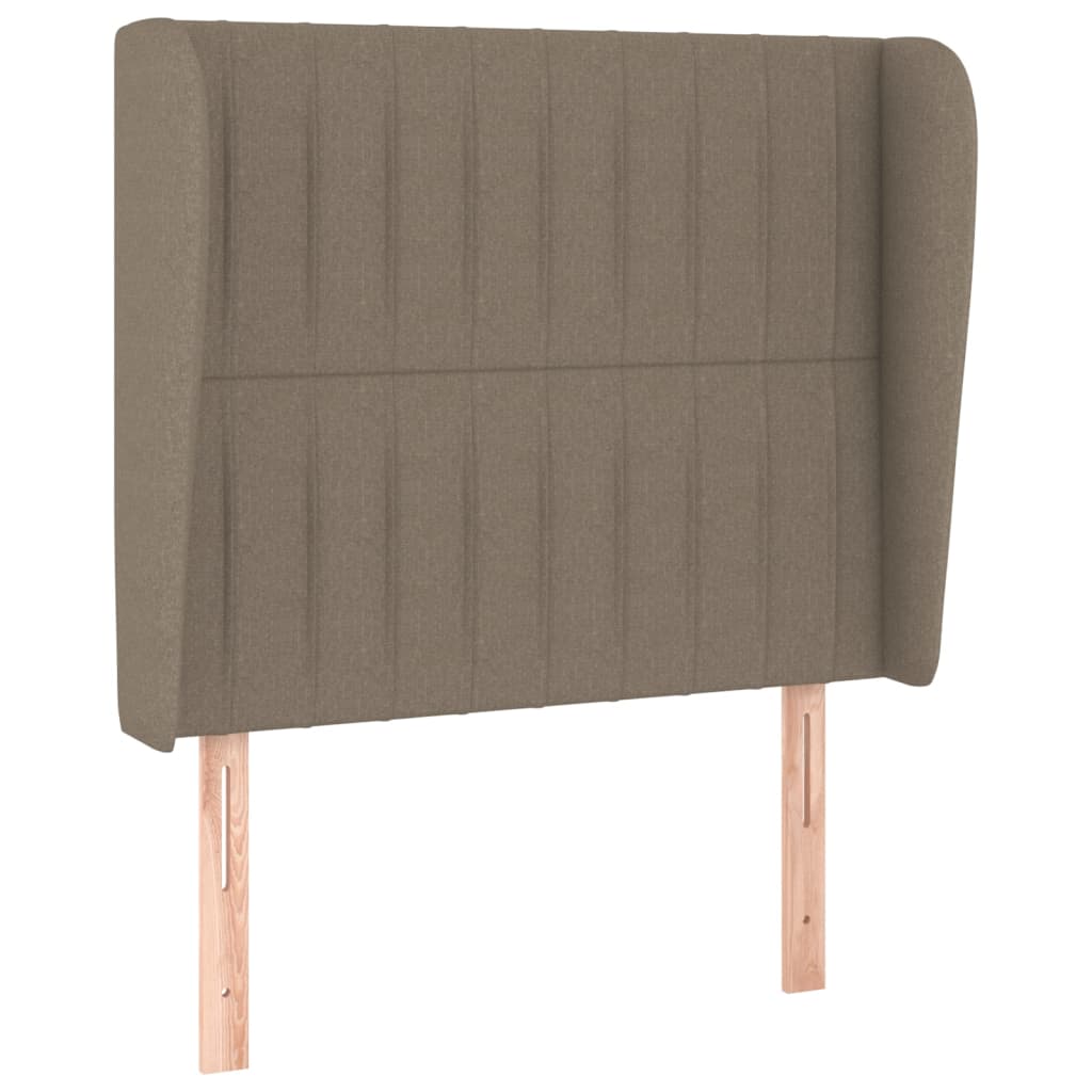 vidaXL Tăblie de pat cu aripioare gri taupe 103x23x118/128 cm textil