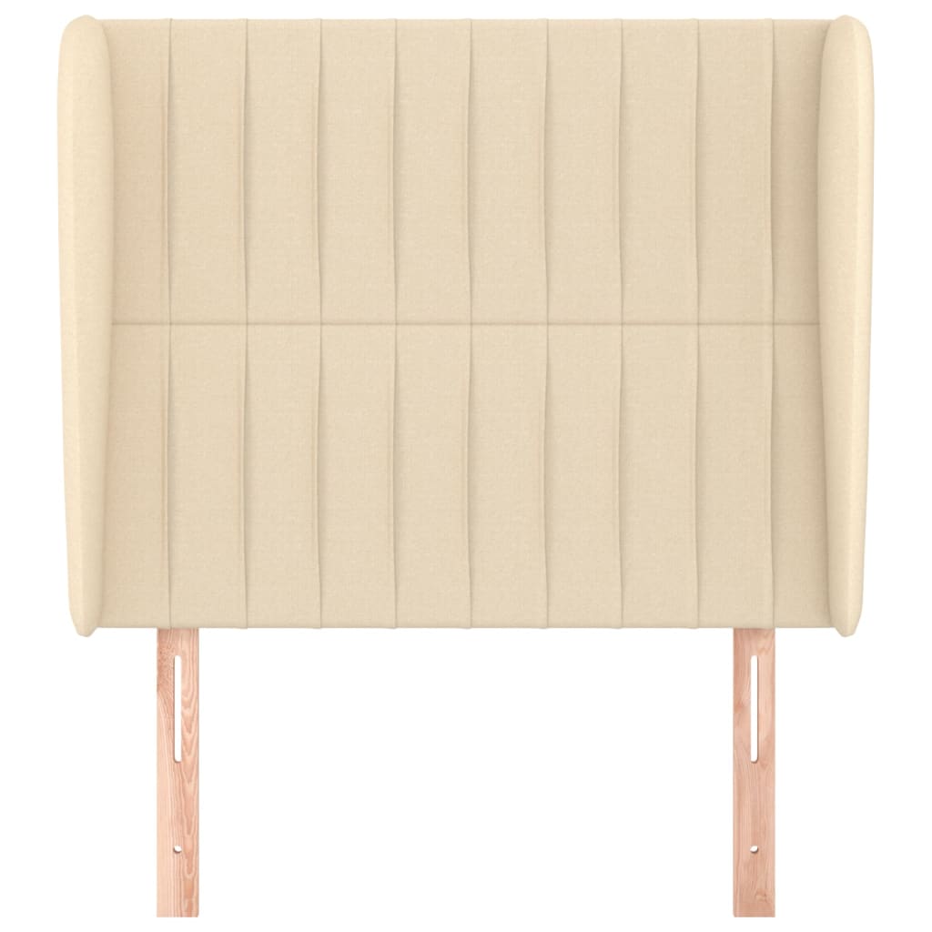 vidaXL Tăblie de pat cu aripioare, crem, 103x23x118/128 cm, textil