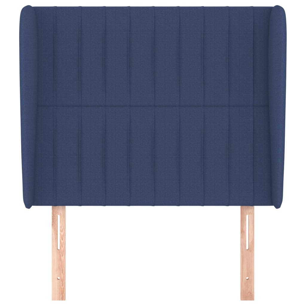 vidaXL Tăblie de pat cu aripioare, albastru, 103x23x118/128 cm, textil