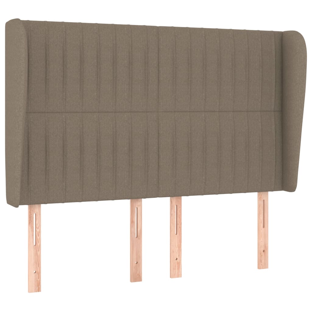 vidaXL Tăblie de pat cu aripioare gri taupe 147x23x118/128 cm textil