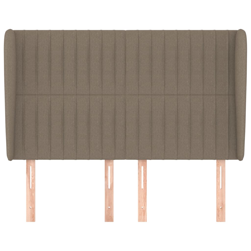 vidaXL Tăblie de pat cu aripioare gri taupe 147x23x118/128 cm textil