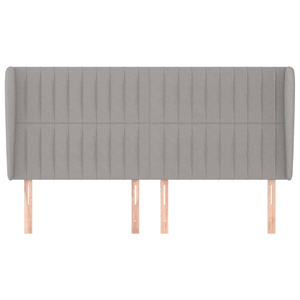 vidaXL Tăblie de pat cu aripioare gri deschis 203x23x118/128 cm textil