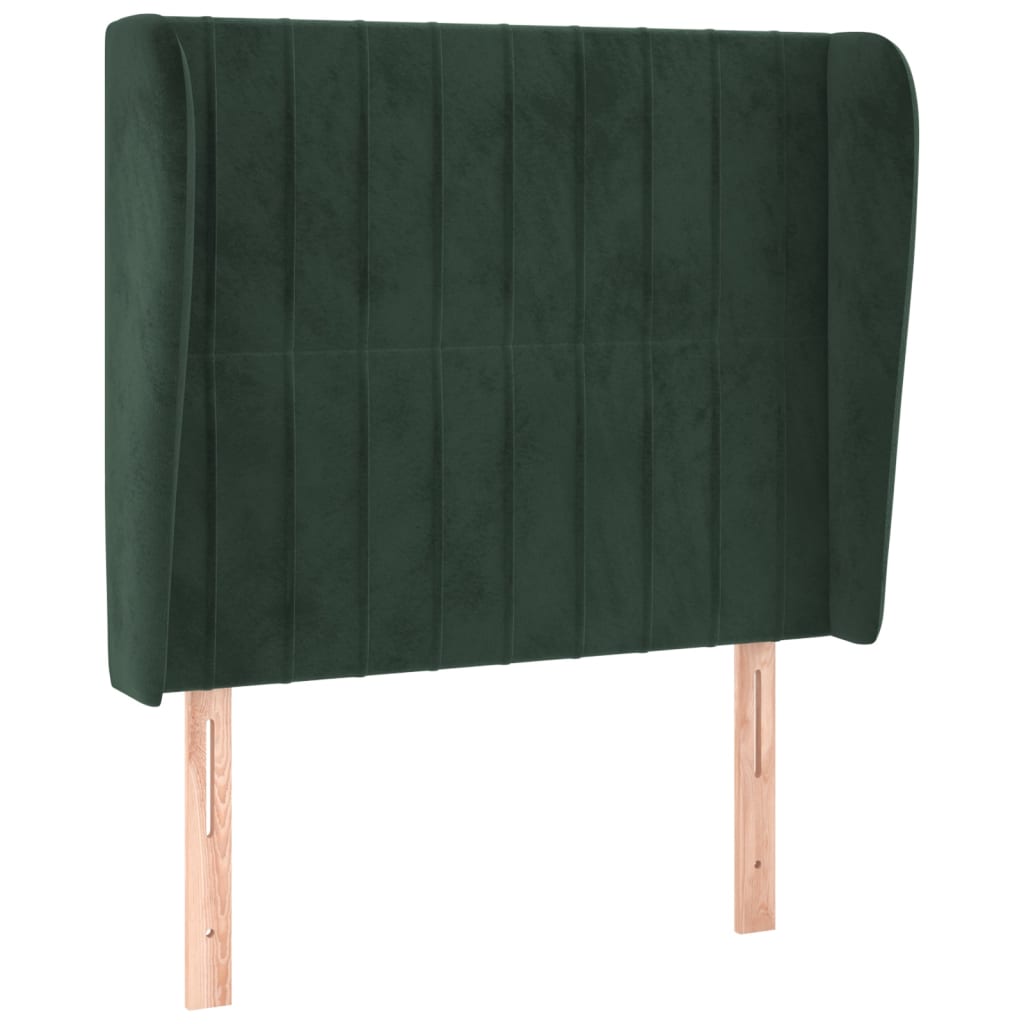 vidaXL Tăblie pat cu aripioare verde închis 83x23x118/128 cm catifea vidaXL Tăblie pat cu aripioare verde închis 83x23x118/128 cm catifea
