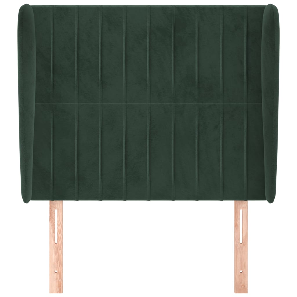 vidaXL Tăblie pat cu aripioare verde închis 83x23x118/128 cm catifea vidaXL Tăblie pat cu aripioare verde închis 83x23x118/128 cm catifea
