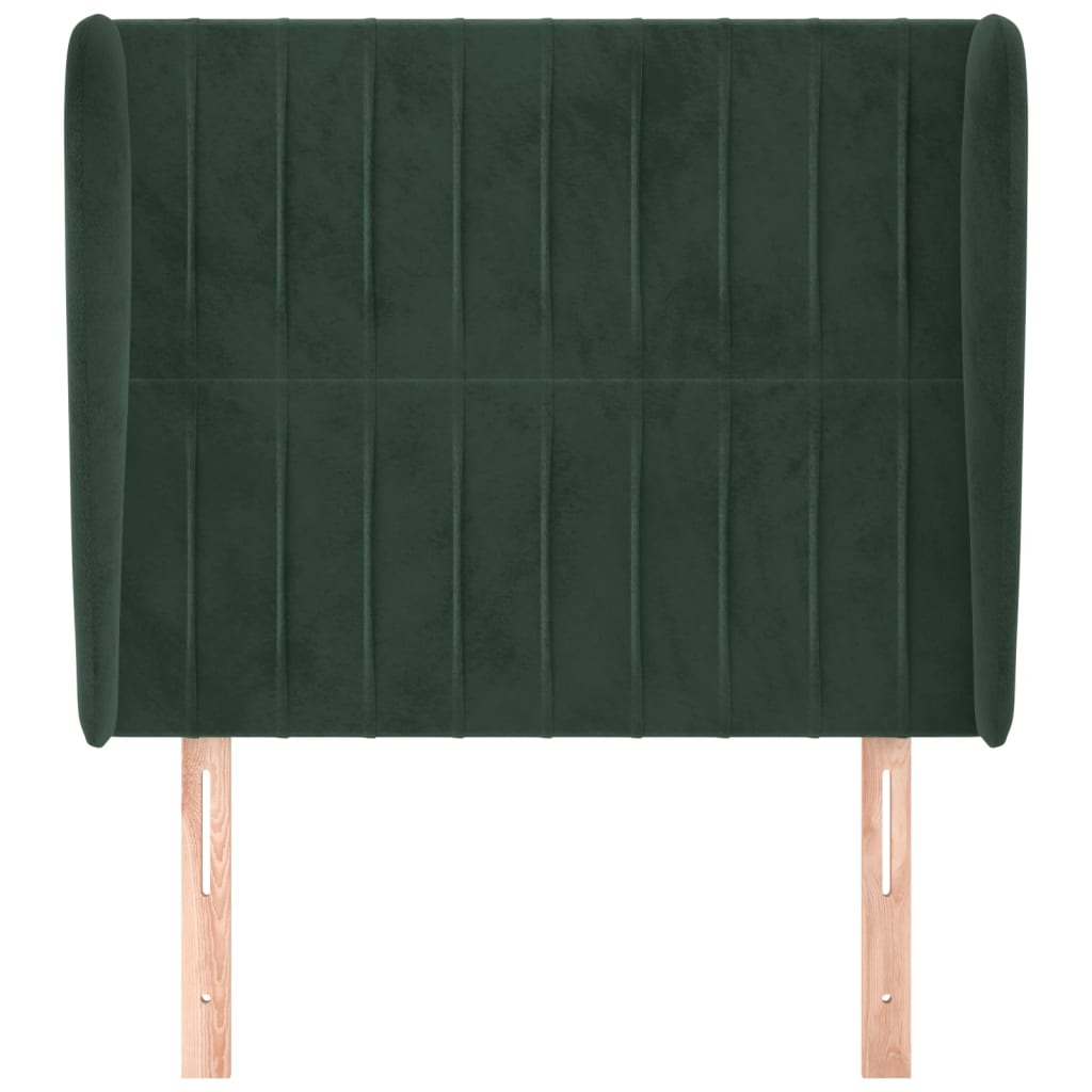 vidaXL Tăblie pat cu aripioare verde închis 93x23x118/128 cm catifea vidaXL Tăblie pat cu aripioare verde închis 93x23x118/128 cm catifea