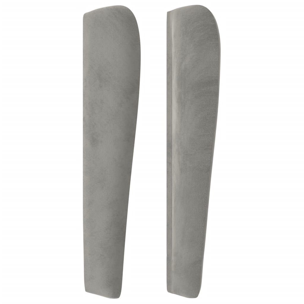 vidaXL Tăblie de pat cu aripioare gri deschis 103x23x118/128cm catifea