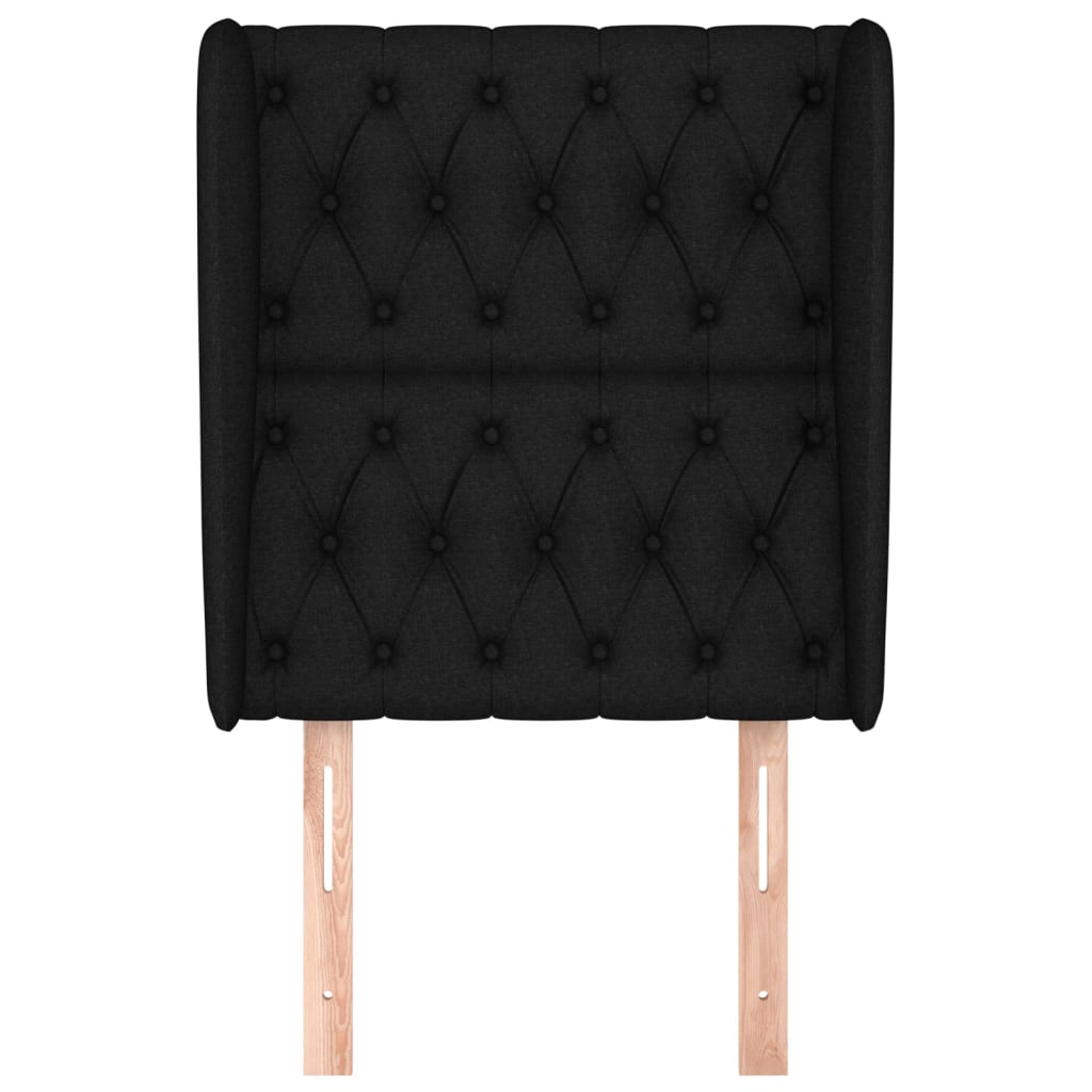 vidaXL Tăblie de pat cu aripioare, negru, 83x23x118/128 cm, textil
