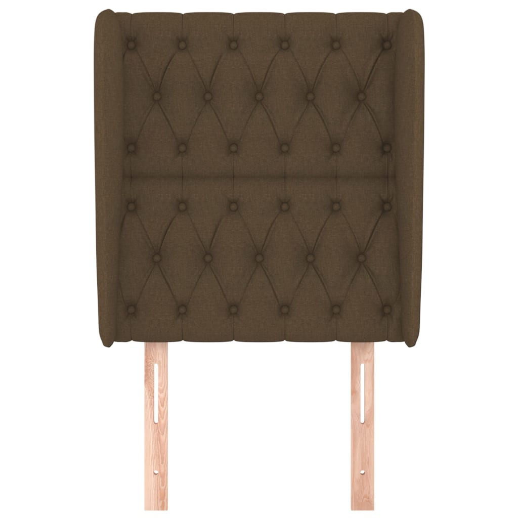 vidaXL Tăblie de pat cu aripioare maro închis 83x23x118/128 cm textil