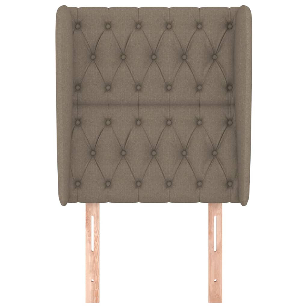 vidaXL Tăblie de pat cu aripioare gri taupe 83x23x118/128 cm textil