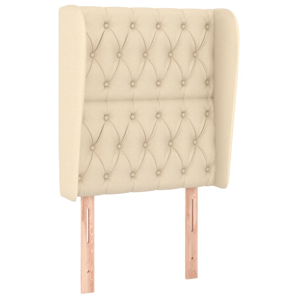 vidaXL Tăblie de pat cu aripioare, crem, 83x23x118/128 cm, textil