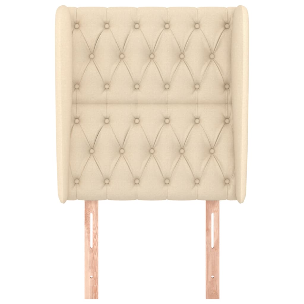 vidaXL Tăblie de pat cu aripioare, crem, 83x23x118/128 cm, textil