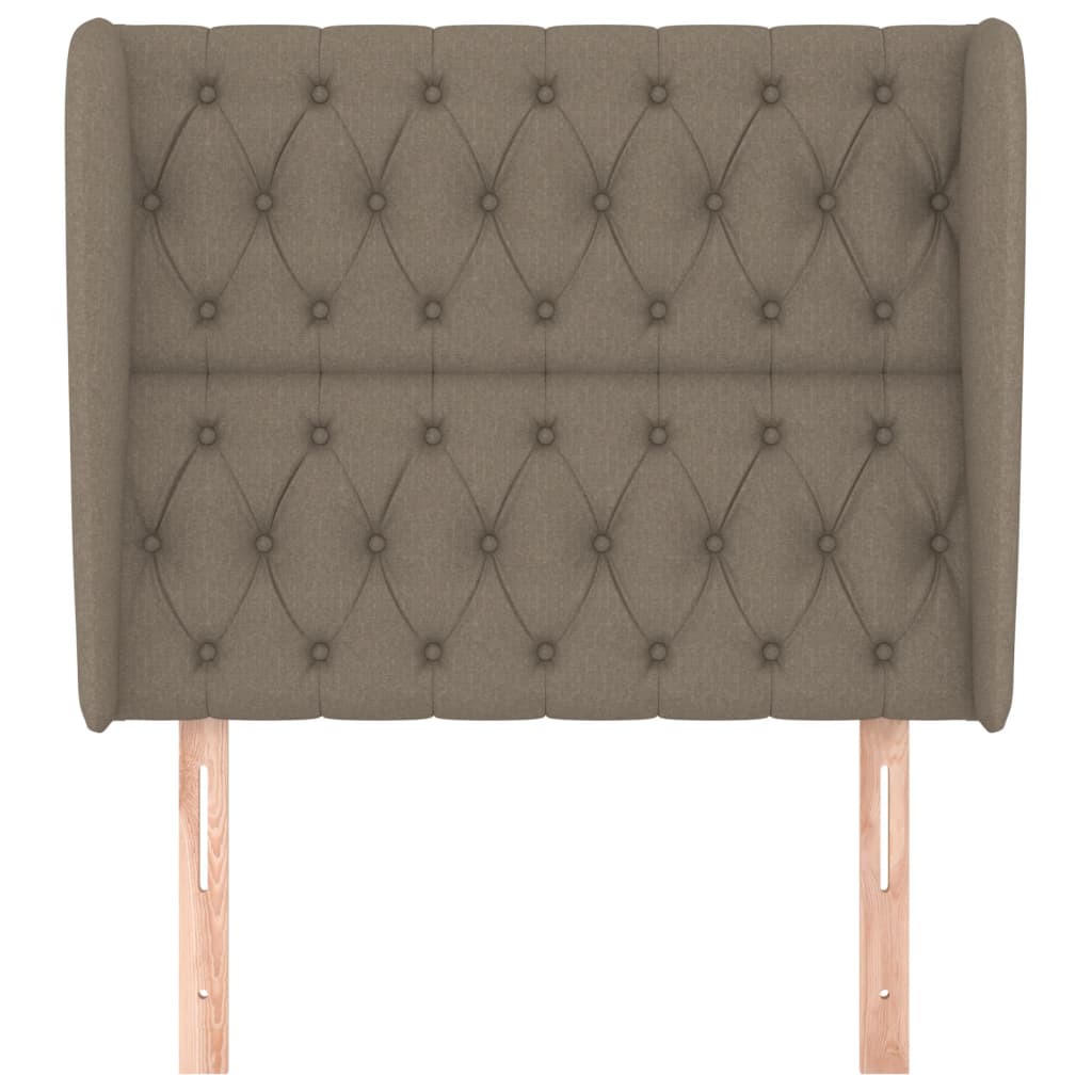 vidaXL Tăblie de pat cu aripioare gri taupe 93x23x118/128 cm textil