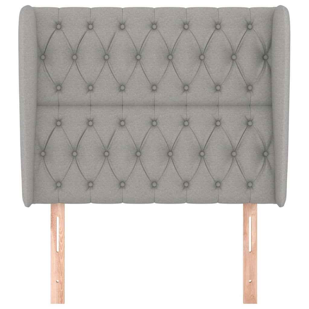 vidaXL Tăblie de pat cu aripioare gri deschis 103x23x118/128 cm textil
