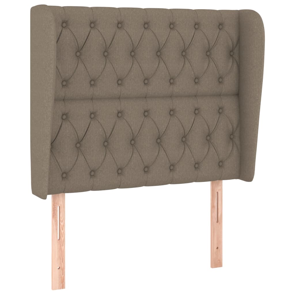 vidaXL Tăblie de pat cu aripioare gri taupe 103x23x118/128 cm textil
