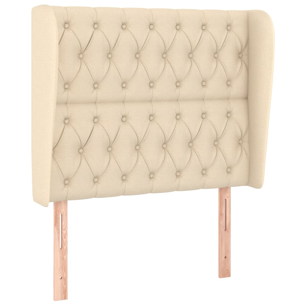 vidaXL Tăblie de pat cu aripioare, crem, 103x23x118/128 cm, textil