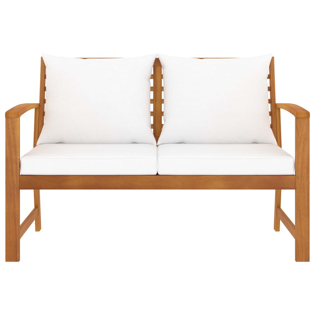 vidaXL Bancă de grădină, 120 cm, crem, lemn masiv de acacia