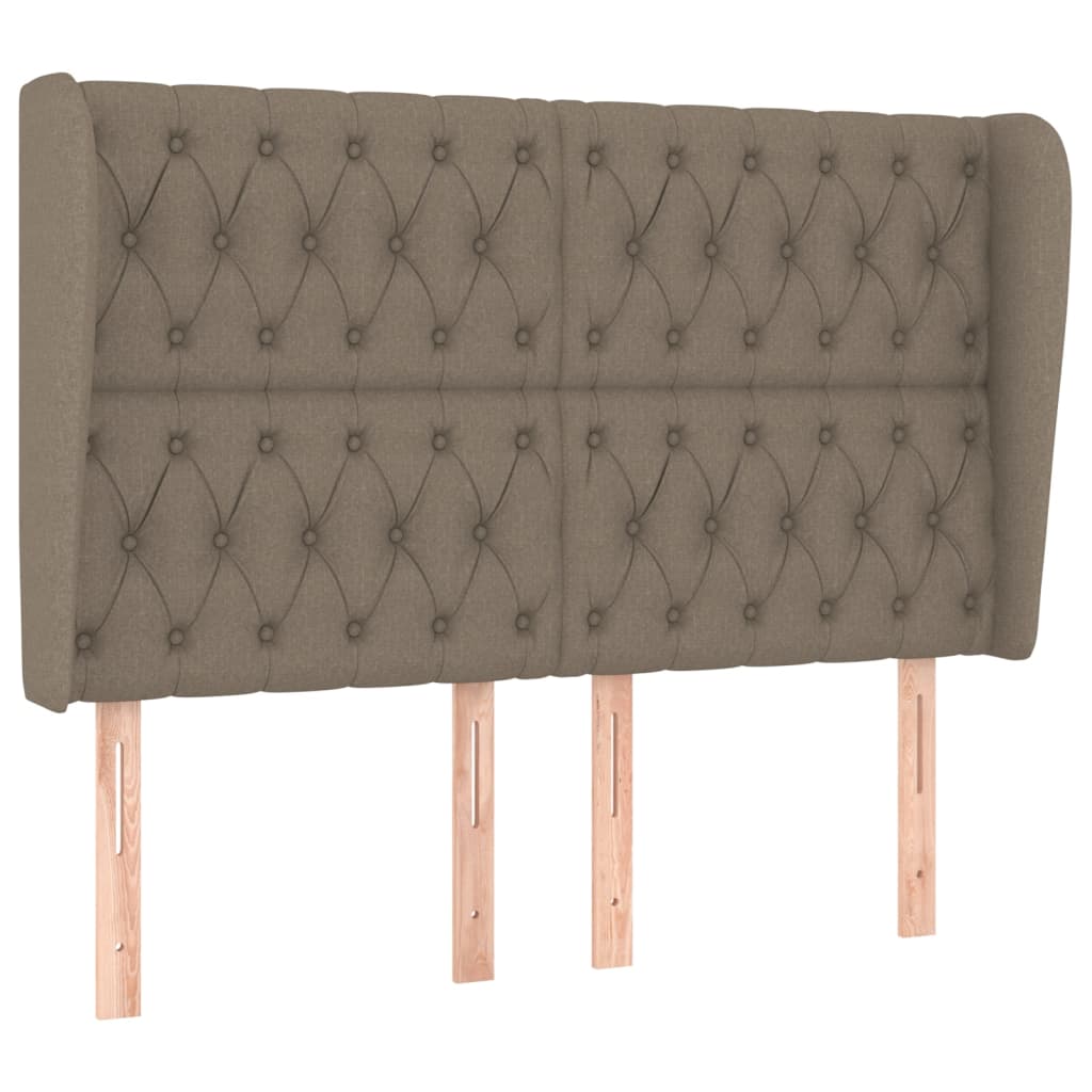 vidaXL Tăblie de pat cu aripioare gri taupe 147x23x118/128 cm textil