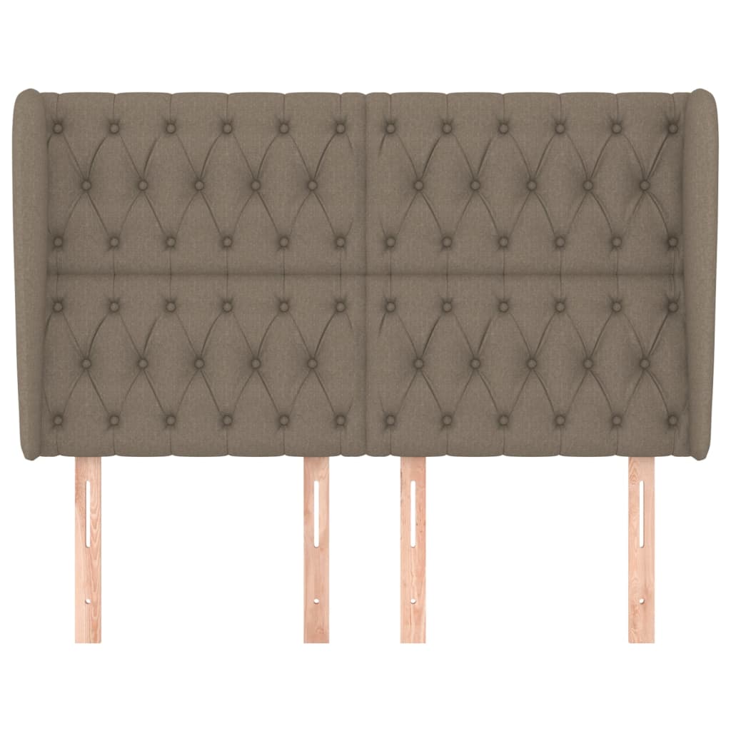 vidaXL Tăblie de pat cu aripioare gri taupe 163x23x118/128 cm textil
