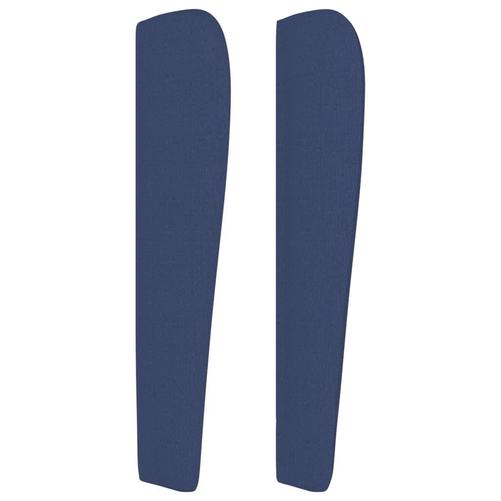 vidaXL Tăblie de pat cu aripioare, albastru, 163x23x118/128 cm, textil