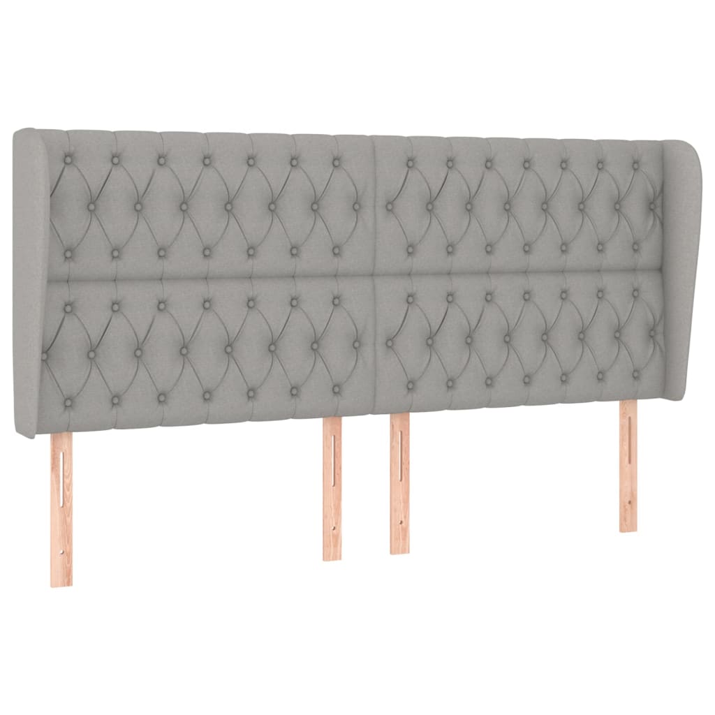 vidaXL Tăblie de pat cu aripioare gri deschis 183x23x118/128 cm textil