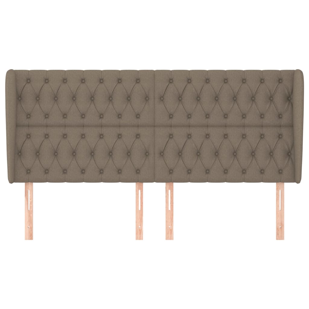 vidaXL Tăblie de pat cu aripioare gri taupe 203x23x118/128 cm textil