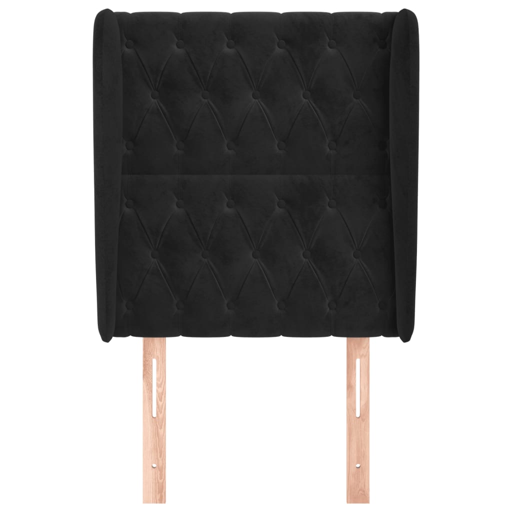 vidaXL Tăblie de pat cu aripioare, negru, 83x23x118/128 cm, catifea vidaXL Tăblie de pat cu aripioare, negru, 83x23x118/128 cm, catifea